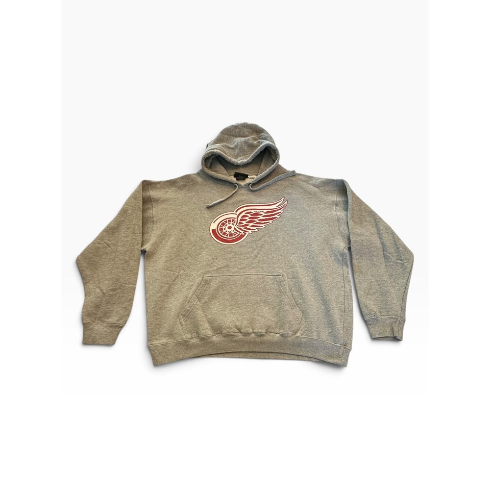 Old Time Hockey Detroit Red Wings Hoodie Mens Large Gray Good NHL Winged Wheel
